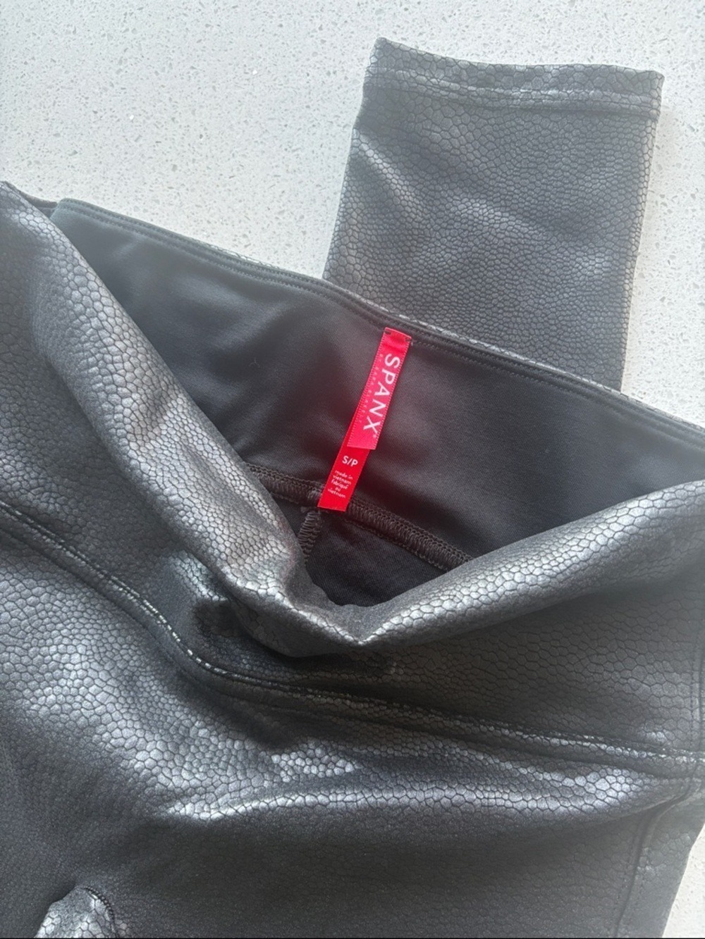 SPANX Black Faux Leather High-Waist Leggings